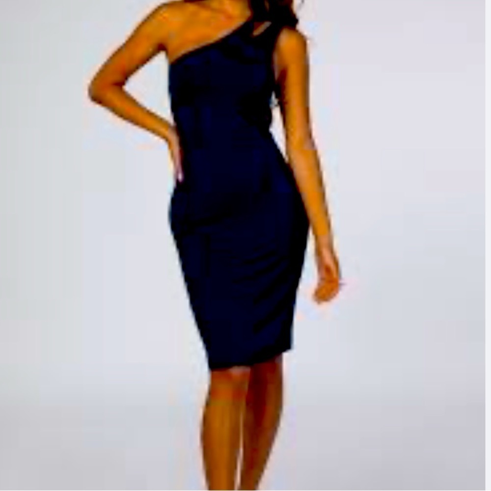 David Meister Black One Shoulder Cutout
Fitted  Stretch Dress Size 8
